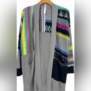 Anthropology  DAILY PRACTICE Striped MIX PRINT  Cardigan